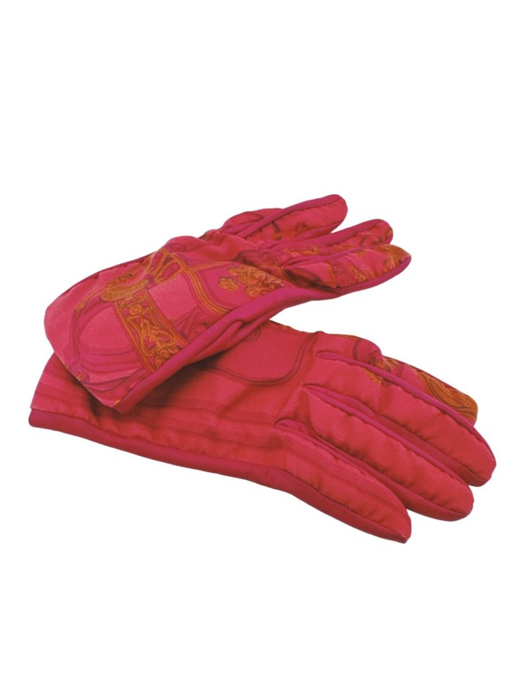 Hermes Lambskin Leather Gloves 7 Red Bordeaux Winter